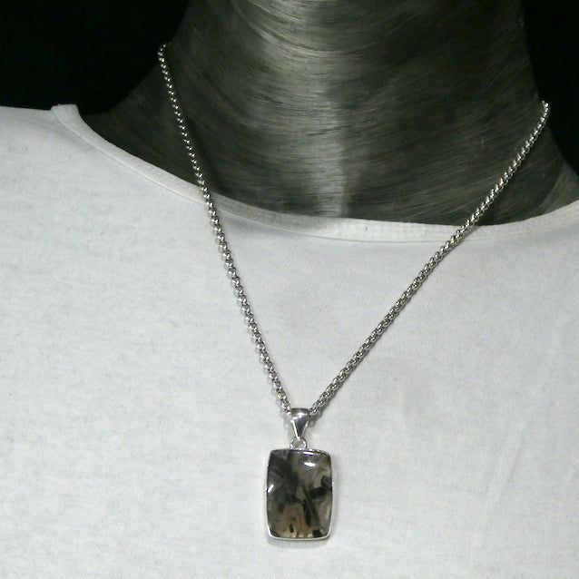 Tube Agate Chalcedony Pendant | Oblong Cabochon | 925 Sterling Silver |  Feminine Power | Cellular Harmony | Genuine Gemstones from Crystal Heart Melbourne Australia since 1986