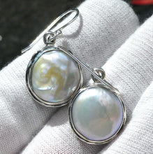 Load image into Gallery viewer, Baroque Pearl Earrings| 925 Sterling Silver | Organically designed Birds Nest setting  | Lovely Lustre | Bezel set with open back | Genuine Gems from Crystal Heart Melbourne Australia since 1986