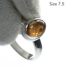 Load image into Gallery viewer, Golden Topaz Ring | Oval Cabochon  | Solid Signet Style in 925 Sterling Silver | US Size 6.25 or 7.5  | AUS Size M or  O1/2 | Scorpio | Sagittarius Stone | Warm fulfilling healing energy | Emotional independence | Manifestation | Genuine Gems from Crystal Heart Melbourne since 1986