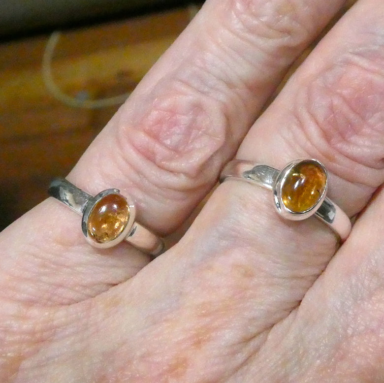 Golden Topaz Ring | Oval Cabochon  | Solid Signet Style in 925 Sterling Silver | US Size 6.25 or 7.5  | AUS Size M or  O1/2 | Scorpio | Sagittarius Stone | Warm fulfilling healing energy | Emotional independence | Manifestation | Genuine Gems from Crystal Heart Melbourne since 1986
