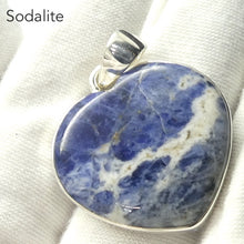 Load image into Gallery viewer, Sodalite Pendant, Heart Cabochon, 925 Sterling Silver