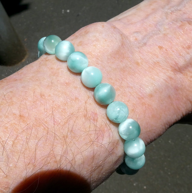 Green Angelite | Stretch Bracelet | 8 mm Beads | Peaceful | Soothing | Uplifting | Genuine Gems from Crystal Heart Melbourne Australia since 1986
