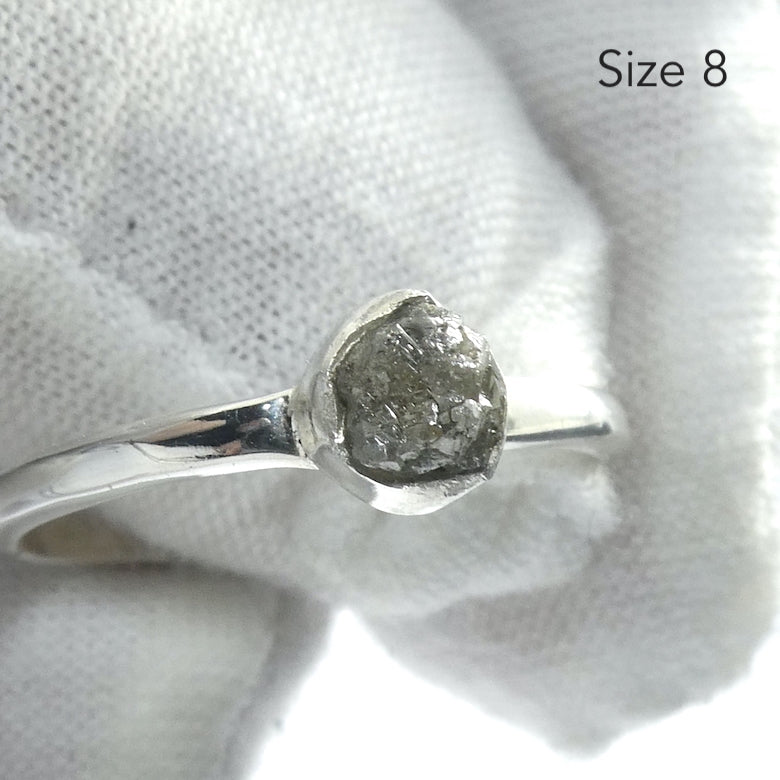 Raw Diamond Solitaire Ring | Uncut Nuggets | 925 Sterling Silver | US Size 6 | 7 | 8  | Genuine Gems from Crystal Heart Melbourne Australia since 1986