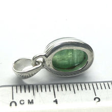 Load image into Gallery viewer, Green Kyanite Pendant | Gemmy Cabochon Oval | 925 Sterling Silver | Stepped Bezel setting | Open Back | Protectively redirects negative energy | Uplift unblock protect Heart | Creativity | Genuine Gems from Crystal Heart Melbourne Australia since 1986