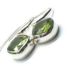 Load image into Gallery viewer, Peridot Earring, Faceted Square Diamonds, 925 Sterling Silver
