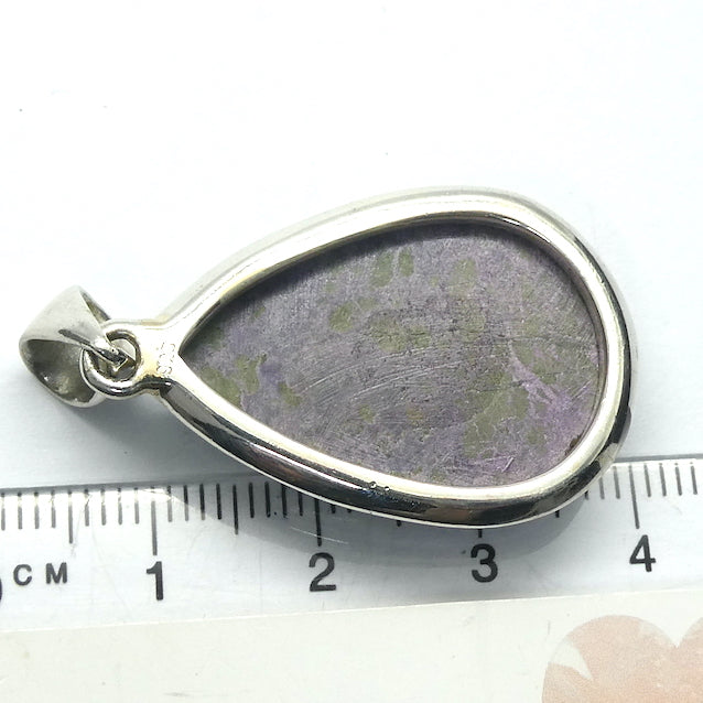 Stichtite Serpemtine Pendant | Atlantisite | Tasmanite |  Teardrop Cabochon | 925 Sterling Silver Setting | Peaceful Calm | Relaxed Alertness | Connect Heaven and Earth | Healing | Consciousness and Physical Body | Genuine Gems from Crystal Heart Melbourne Australia since 1986