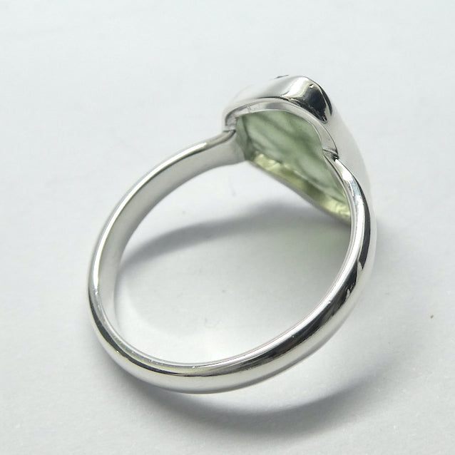 Moldavite Ring, Raw Nuggets, Size 6 to 7, 925 Sterling Silver
