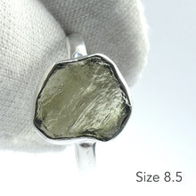 Load image into Gallery viewer, Moldavite Ring, Raw Nuggets, Size 7 to 9, 925 Sterling Silver