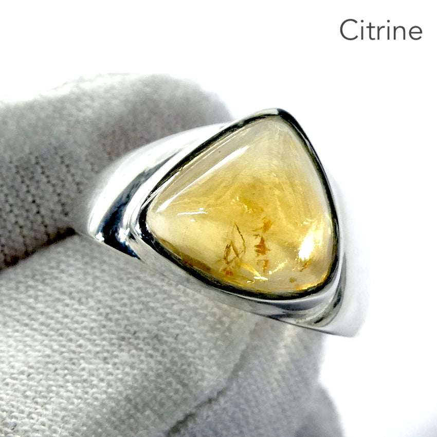 Citrine Ring | Triangle Trilliant  Cabochon | |Chunky Polished 925 Sterling Silver | US Size 7 | AUS Size N1/2 | Abundant Energy | Burn up Negativity | Positive Energy | Healing Confidence | Genuine Gems from Crystal Heart Melbourne Australia  since 1986Citrine Ring | Triangle Trilliant  Cabochon | |Chunky Polished 925 Sterling Silver | US Size 7 | AUS Size N1/2 | Abundant Energy | Burn up Negativity | Positive Energy | Healing Confidence | Genuine Gems from Crystal Heart Melbourne Australia  since 1986