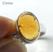 Load image into Gallery viewer, Citrine Ring Cabochon Oval, 925 Silver, US Size 6.5 (r4)