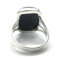 Load image into Gallery viewer, Black Onyx Ring | 925 Sterling Silver Setting  | Oblong cabochon |  | US Size 9 | US Size 10  | Personally Empowering | Genuine Gems from Crystal Heart Melbourne Australia since 1986