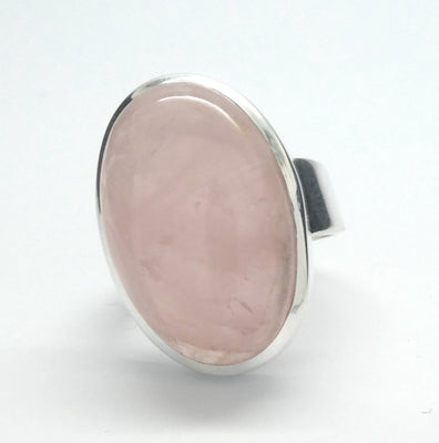 Rose Quartz Gemstone Ring | Cabochon Oval | Good colour consistency translucency |Madagascar Material | 925 Sterling Silver | US Size 8.5 | AUS Size Q1/2 | Star Stone Taurus Libra  | Genuine Gemstones from Crystal Heart Melbourne since 1986