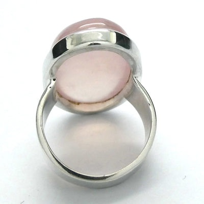Rose Quartz Gemstone Ring | Cabochon Oval | Good colour consistency translucency |Madagascar Material | 925 Sterling Silver | US Size 6 | AUS Size L1/2 | Star Stone Taurus Libra  | Genuine Gemstones from Crystal Heart Melbourne since 1986