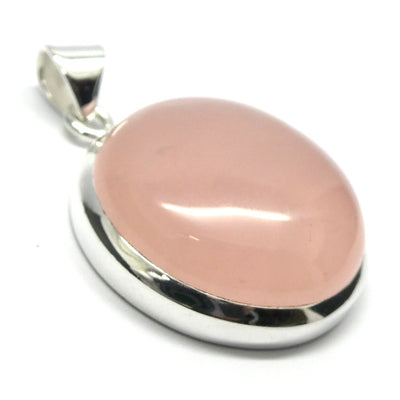 Rose Quartz Gemstone Pendant | Cabochon Round | Lovely colour consistency and translucency | Madagascar Material | 925 Sterling Silver | Star Stone Taurus Libra  | Genuine Gemstones from Crystal Heart Melbourne since 1986