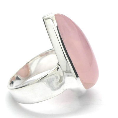 Rose Quartz Gemstone Ring | Cabochon Teardrop | Good colour consistency translucency |Madagascar Material | 925 Sterling Silver | US Size 8 | AUS Size P1/2 | Star Stone Taurus Libra  | Genuine Gemstones from Crystal Heart Melbourne since 1986