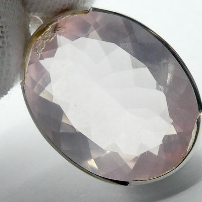 Rose Quartz Gemstone Ring | Cabochon Oval |Clear  Madagascar Material | 925 Sterling Silver | Star Stone Taurus Libra  | Genuine Gemstones from Crystal Heart Melbourne since 1986