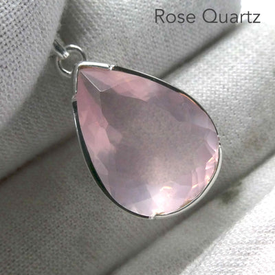 Rose Quartz Gemstone Pendant | Cabochon Teardroip | Very Clear Flawless  Madagascar Material | 925 Sterling Silver | Star Stone Taurus Libra  | Genuine Gemstones from Crystal Heart Melbourne since 1986