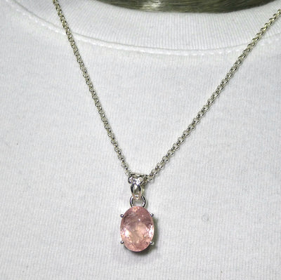 Morganite Pendant  | Faceted Oval | 925 Sterling Silver | Pink Beryl | Divine Love | Libra Stone | Crystal Heart Melbourne est 1986