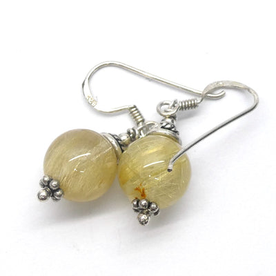 Rutilated QuartzEarrings | Fancy 925 Sterling Silver | Crown Chakra | New Directions | Prosperity | Crystal Heart Australia est 1986