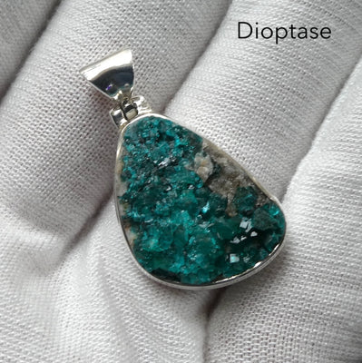 Natural Dioptase Pendant | Druzy Freeform | 925 Sterling Silver  | Joyful Heart | Scorpio | Saggittarius | Virgo | Crystal Heart Melbourne Australia since 1986