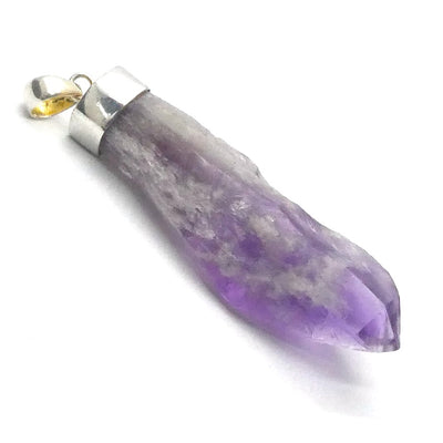 Amethyst Pendant | Raw Crystal Point | Bahia Brazil | Dragons Tooth | Meditative & inspirational | Genuine Gems from Crystal Heart Melbourne Australia est 1986