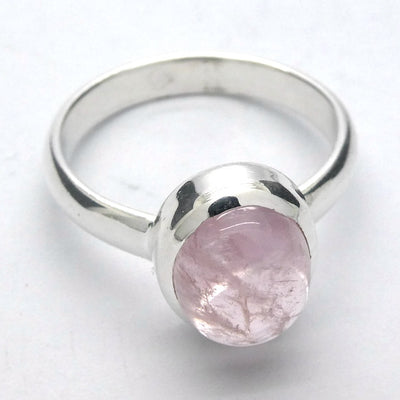 Morganite Ring | Oval  Cabochon | 925 Sterling Silver | Pink Beryl | US Size | 8 AUS P1/2 | Divine Love | Libra Stone | Crystal Heart Melbourne est 1986