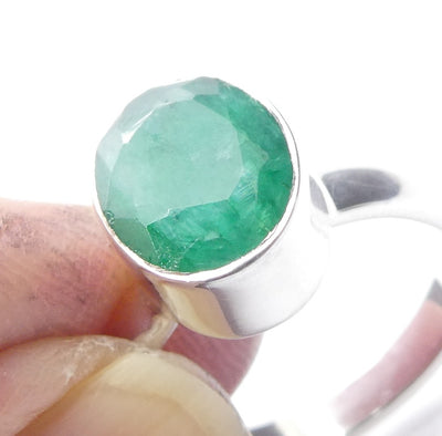 Matrix Emerald Ring | 925 Sterling Silver | Wisdom of the Heart | US Ring Size 7.5 | AUS Ring Size O1/2 | Genuine gems Crystal Heart Melbourne Australia est 1986