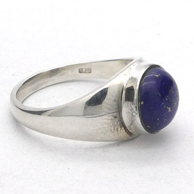 Lapis Lazuli Ring | Round Cabochon | Sterling Silver  Signet Style | Meditation | Inner Truth | US Size 7.5 | AUS O1/2 | Crystal Heart Melbourne  Oz est 1986