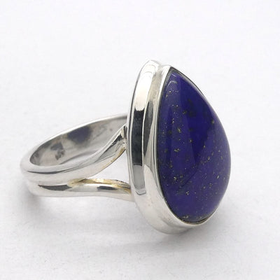 Lapis Lazuli Ring | Teardrop Cabochon | Sterling Silver | Meditation | Inner Truth | US Size 7 | AUS N1/2 | Genuine Gems | Crystal Heart Melbourne Est 1986