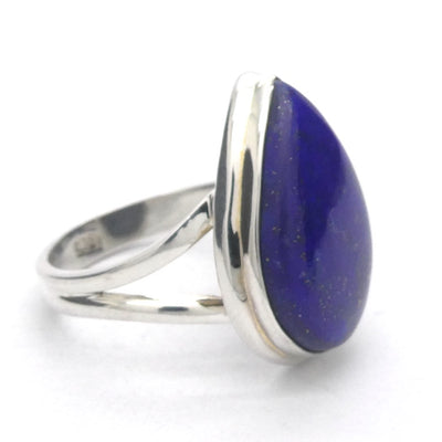Lapis Lazuli Ring | Teardrop Cabochon | Sterling Silver | Meditation | Inner Truth | US Size 8.25 | AUS Q | Genuine Gems | Crystal Heart Melbourne Est 1986