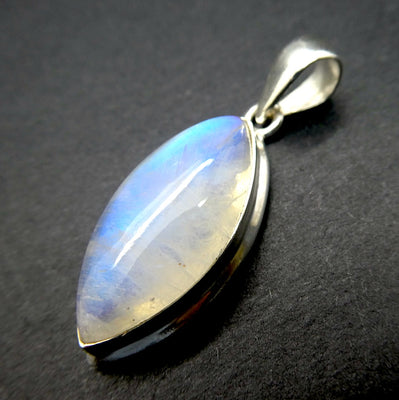 Moonstone Pendant, Cabochon Marquis, 925 Sterling Silver, r7