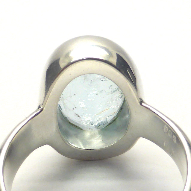 Aquamarine Ring | Faceted Oval | 925 Sterling Silver | US Size 8 | AUS Size P1/2 | Genuine Gems from Crystal Heart Melbourne Australia since 1986
