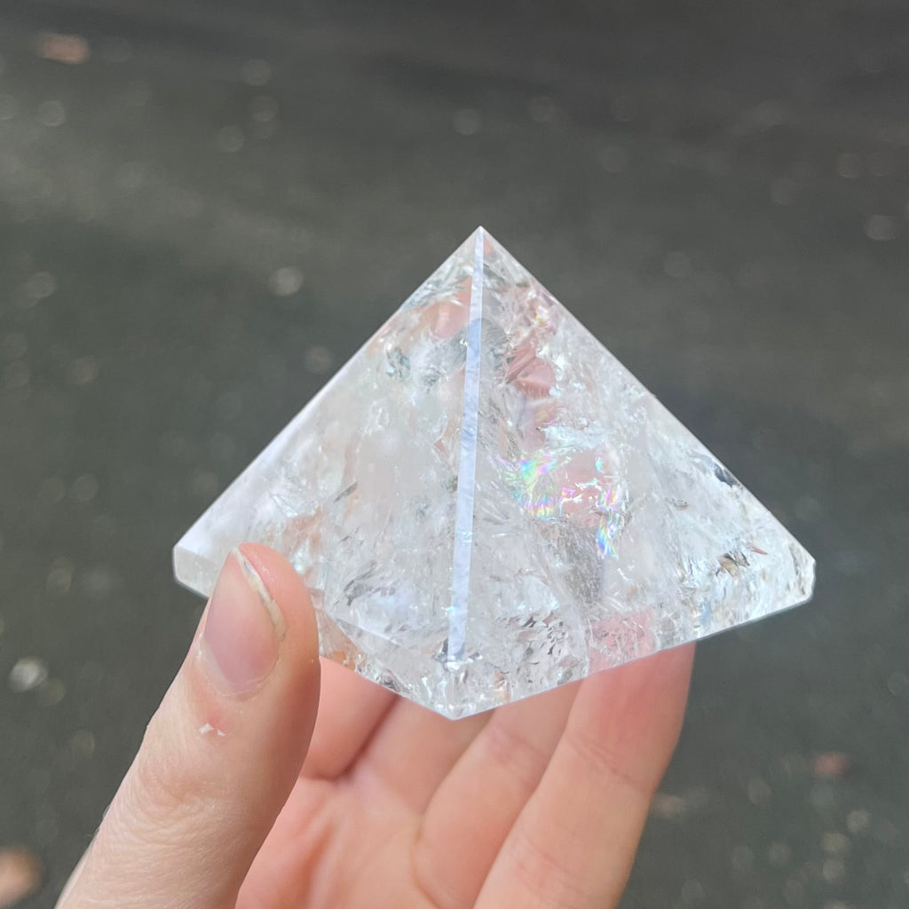 Clear Quartz Natural Crystal Pyramid | Manifest | White Light | Creative Grounding | Crystal Heart Melbourne since 1986
