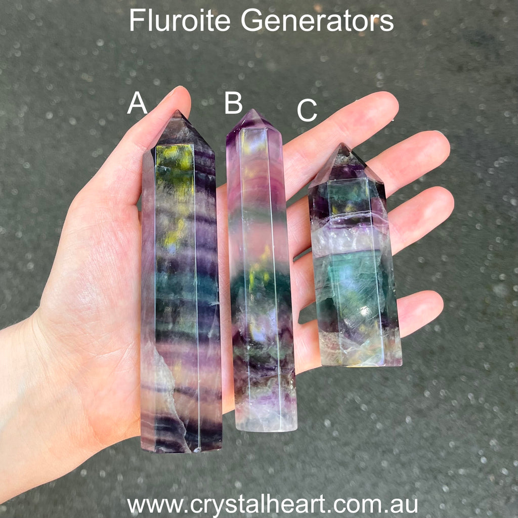 Rainbow Fluorite Generator | natural crystal gemstone | Capricorn Pisces Star Stone | Genuine Gemstone | Crystal Heart Melbourne since 1986