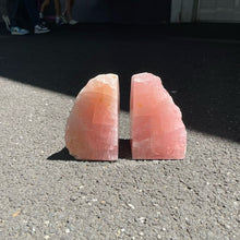 Load image into Gallery viewer, Natural Rose Quartz Bookends | Love | Healing Energy | Rose Quartz Crystal | Genuine Gems from Crystal Heart Melbourne Australia since 1986