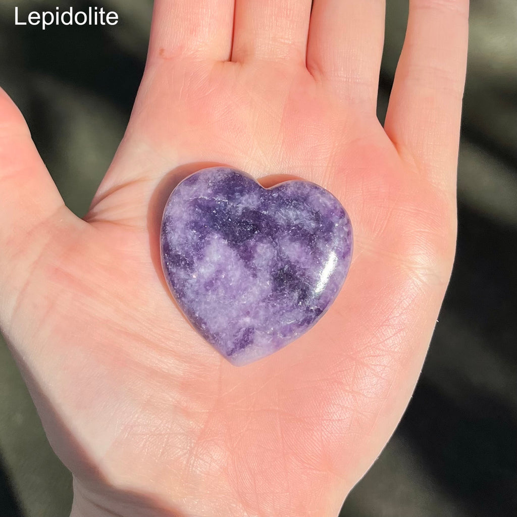 Crystal Heart Carvings  | Lepidolite | Lapis Lazuli | Pink Calcite | Intuition Calm Healing  | Purifying Energy | Genuine Gems from Crystal Heart Melbourne Australia since 1986