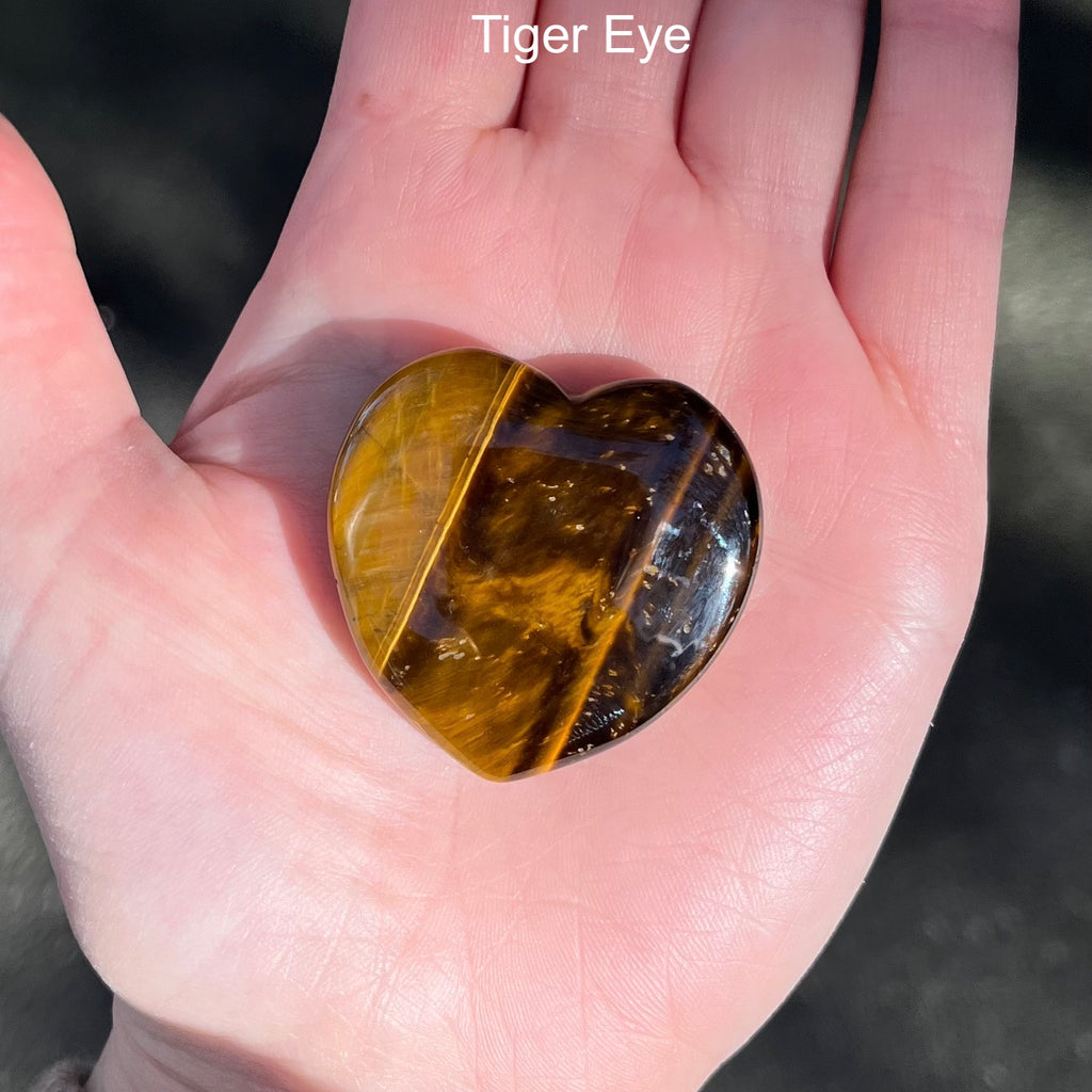 Crystal Heart Carvings  | Shungite | Tiger Eye | Smoky Quartz | Grounding Protection Strength  | Purifying Energy | Genuine Gems from Crystal Heart Melbourne Australia since 1986