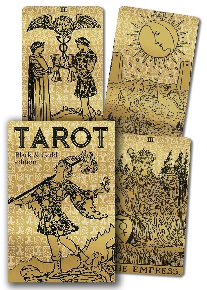 Black and Gold Tarot | Tarot Cards | 82 Card & 188 page book | Tattoo Artistry | Traditional Tattoo | Crystal Heart since 1986