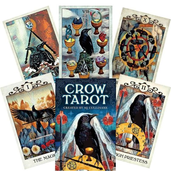 Crow TAROT | MJ Cullinane | 78 Card Deck and Guidebook | Crystal Heart Superstore Since 1986 |