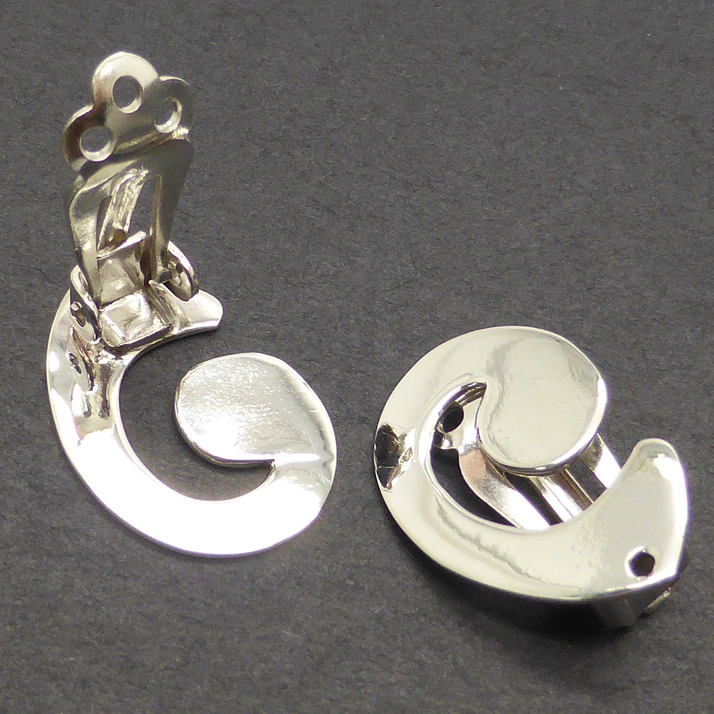 Clip Earring with small hole for a hook so if your ears aren't  pierced you can wear any hook earring | 925 Sterling Silver | Designed and made by Crystal Heart Melbourne Australia since 1986