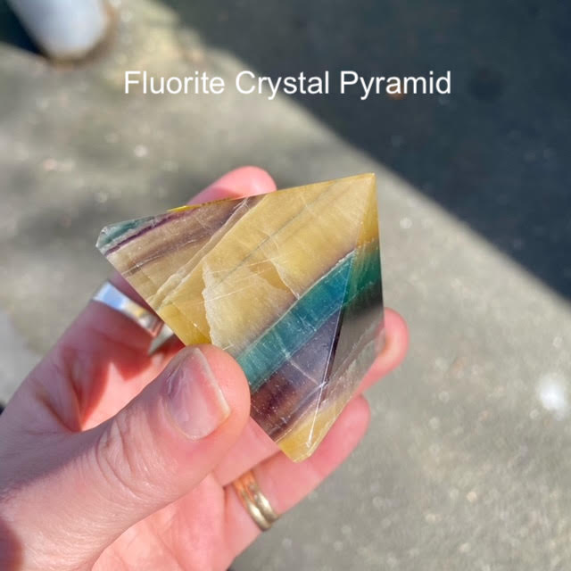 Fluorite Crystal Pyramid | Mental Clarity | Anxiety & self worth | Creativity  | Genuine Gems from Crystal Heart Melbourne since 1986