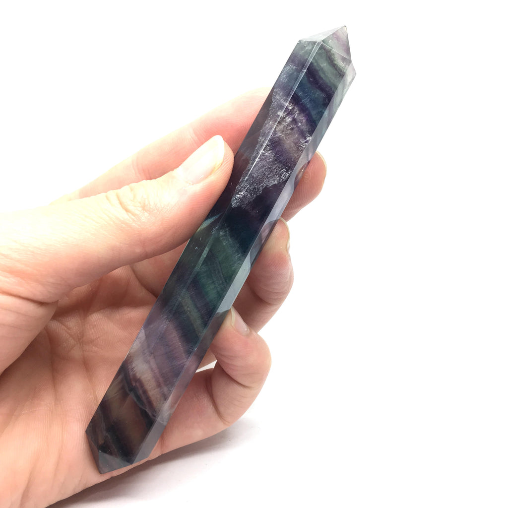Flurite Healing Wand Healing energy emanates from the point so the wand can be moved over blocked energies to release them without physical contact. The rounded end accelerates energy flow through the wand but can also be used for a physical massage.