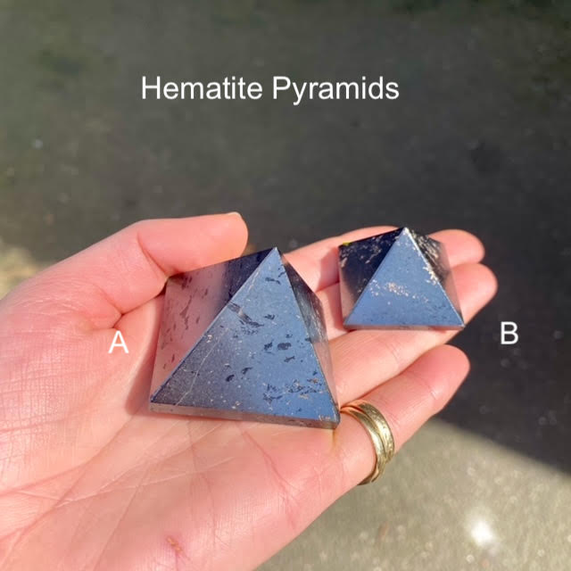 Hematite Crystal Pyramid | Grounding | Protection | Emotionally balancing | Genuine Gems from Crystal Heart Melbourne since 1986