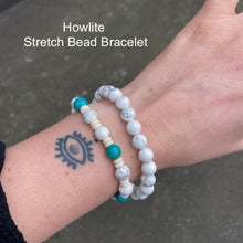 Load image into Gallery viewer, Stretch Bracelet with Howlite Beads | Fair Trade | Strong Elastic |Stone for sleep | Relaxation | Genuine Gems from Crystal Heart Melbourne Australia since 1986