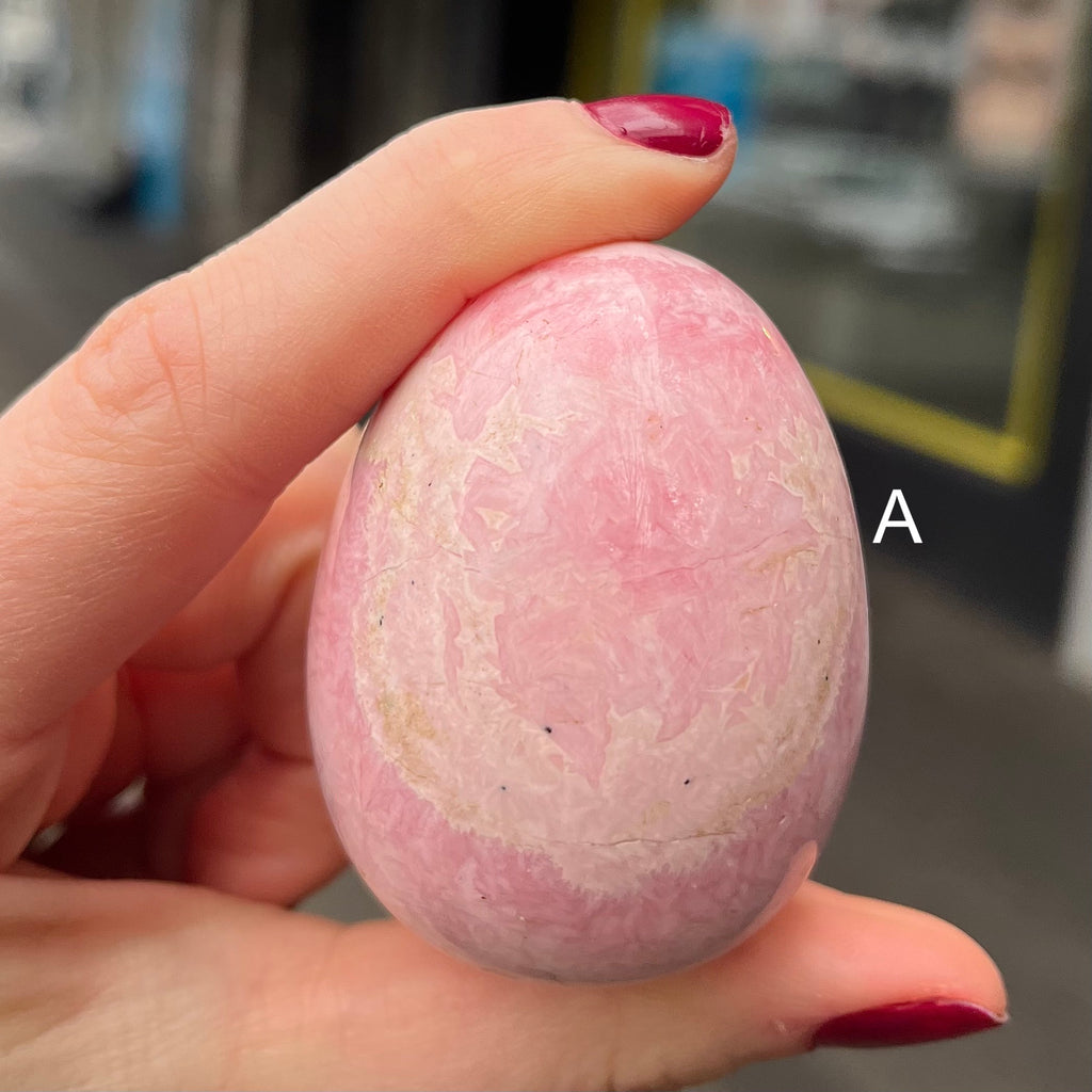 Rhodochrosite Crystal Eggs | Deep compassion, wish fulfillment | Genuine Gems from Crystal Heart Melbourne Australia since 1986