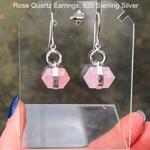 Load image into Gallery viewer, Rose Quartz Gemstone Earring | Double Pointed Crystal | 925 Sterling Silver |  Star Stone Taurus Libra  | Genuine Gemstones from Crystal Heart Melbourne since 1986 