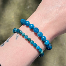 Load image into Gallery viewer, Deep Blue Apatite Stretch Bracelet | Polished Beads | Integrate Physical &amp; Spiritual | Genuine Gems from Crystal Heart Melbourne Australia since 1986
