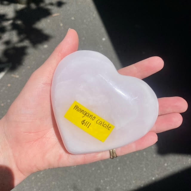Mangano Calcite | Self Love | Self acceptance | Heart Healing | Pink crystal Heart  | Genuine Gems from Crystal Heart Melbourne Australia since 1986