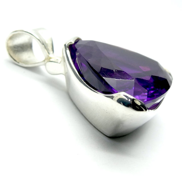 Amethyst Pendant |  Faceted Triangular Trilliant Gemstone | Perfect Deep Purple  | 925 Sterling Silver | Quality Silver Work | Genuine Gems from Crystal Heart Melbourne Australia since 1986