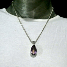Load image into Gallery viewer, Ametrine Pendant | Faceted Teardrop | Amethyst &amp; Citrine Zoning | 925 Sterling Silver | Simple well made Besel Setting with classy hinged bail | Libra Stone | Genuine Stones from Crystal Heart Melbourne Australia since 1986